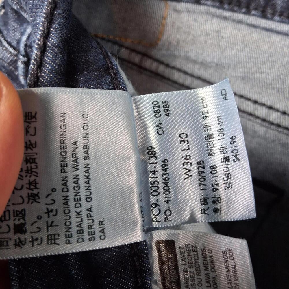 Mens Levis 514 36x30 Straight Fit Stretch Denim Dark Blue Wash Inseam 29 - Picture 6 of 6